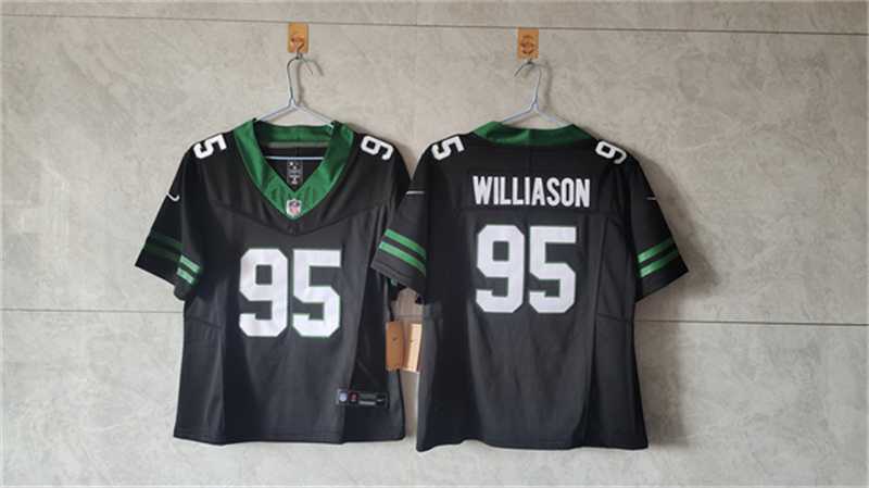 Womens New York Jets #95 Quinnen Williams Black F.U.S.E. Vapor Stitched Jersey